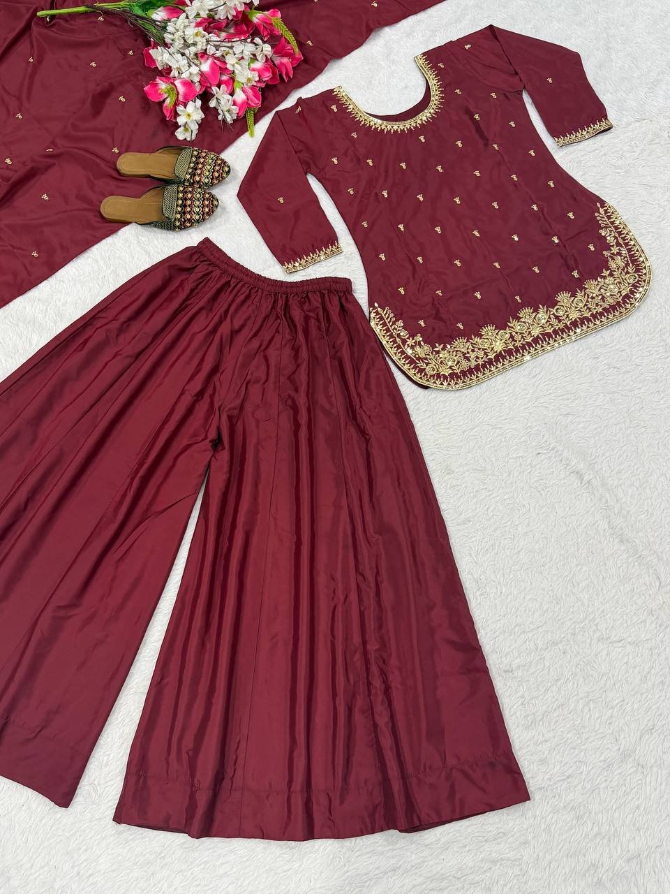 Bespoke Deep Crimson Heirloom Co-ord